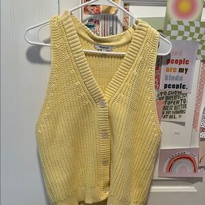 Pastel Yellow Knitted Sweater Vest by Madewell